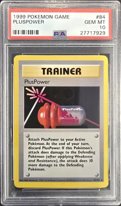 1999 POKEMON GAME #84 PLUSPOWER PSA 10 - Image 1