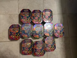 (Pokemon TCG Mega Charizard Tin Lot – 11 Total (Sealed) - Image 1