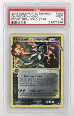 2006 POKEMON EX DRAGON FRONTIERS GOLD STAR #100 CHARIZARD-HOLO PSA 9 MINT - Image 1