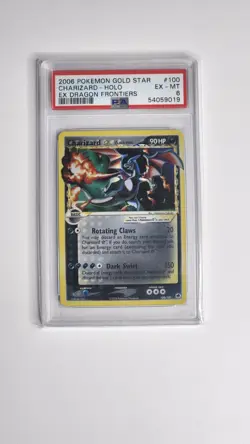2006 POKEMON EX DRAGON FRONTIERS GOLD STAR #100 CHARIZARD-HOLO PSA 6 - Image 1
