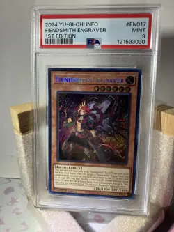 PSA 9 Fiendsmith Engraver 1st Edition Secret Rare Info En017 Yugioh 2024 - Image 1