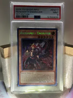 PSA 9 Fiendsmith Engraver 1st Edition Secret Rare Info En017 Yugioh 2024 - Image 4