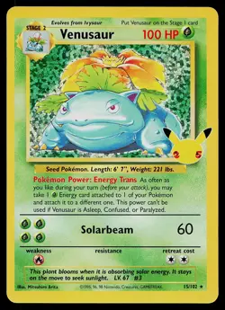 Pokemon Card - Venusaur Celebrations: Classic Collection 15/102 Holo - Image 1