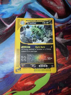 Pokemon Tyranitar 066/165 Expedition Base Set Reverse Holo Rare 120 HP Dark Aura - Image 1