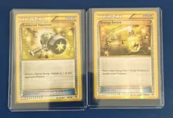 2 Pokemon TCG Secret Rares Energy Switch 109/108 & Enhaced Hammer 162/160 NM - Image 1