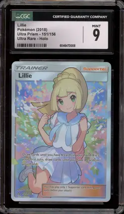Pokemon Lillie Ultra Prism Full Art #151 CGC 9 Mint - Image 1