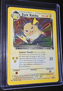 Pokemon TCG Vintage 1999-2000 Dark Raichu Team Rocket Secret Rare-Holo 83/82 LP - Image 1