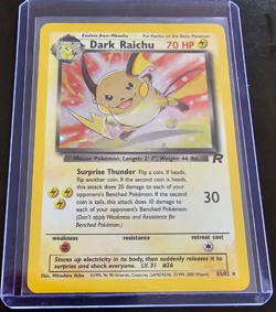 Pokemon TCG Vintage 1999-2000 Dark Raichu Team Rocket Secret Rare-Holo 83/82 LP - Image 2