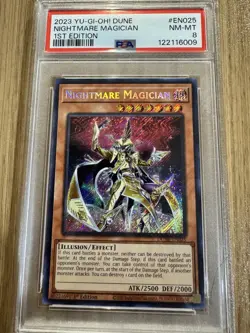 Yu-Gi-Oh! 2025 Nightmare Magician DUNE-EN025 Secret Rare PSA 8 English - Image 1