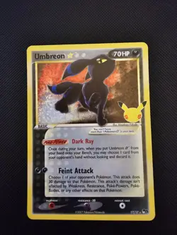Pokemon TCG Umbreon Celebrations Classic Collection Holo Ultra Rare Card 17/17 - Image 1