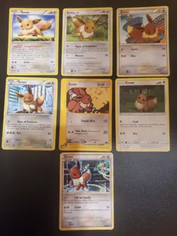 Eevee Lot of 7 Pokemon Cards TCG - Image 1
