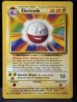 Electrode 21/102 WOTC Base Set Unlimited Rare Pokemon Card LP - Image 1