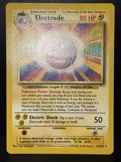 Electrode 21/102 WOTC Base Set Unlimited Rare Pokemon Card LP - Image 2
