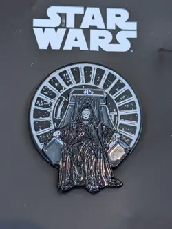 Star Wars Emperor Palpatine Spinning Enamel Pin New On Card - Image 2