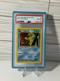 2001 Pokemon Neo Discovery Politoed Holo #8 PSA 8 SUN SWIRL - Image 1