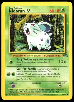 Nidoran 57/64 Pokemon Jungle English Ink Error Misprint - Image 1