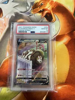 Sandaconda V 252/264 Fusion Strike PSA Graded 10 Pokemon TCG - Image 1