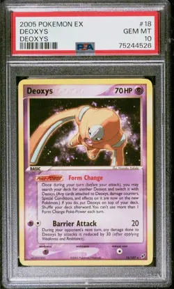PSA 10 Deoxys 18/107 Non-Holo Rare pokemon 2005 - Image 1