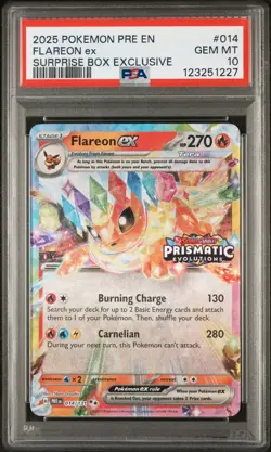 PSA 10 Flareon ex | 2025 Pokemon TCG Prismatic Evolutions Surprise Box Exclusive - Image 1
