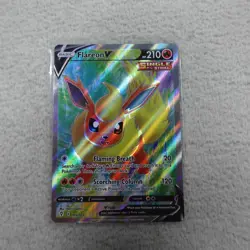 Flareon V 169/203 Pokemon Evolving Skies Ultra Rare Holo Full Art SWSH07 - Image 1
