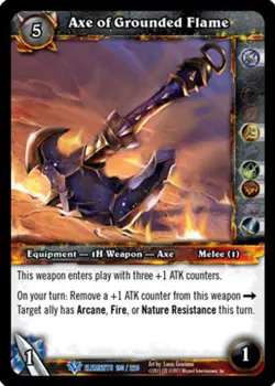Light Play WoW TCG Axe of Grounded Flame War of the Elements World of Warcraft - Image 1