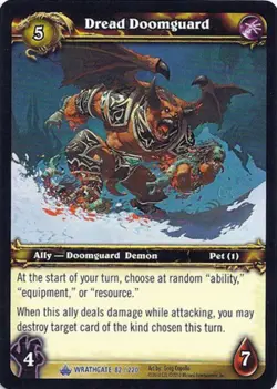Moderate Play WoW TCG Dread Doomguard Wrathgate World of Warcraft - Image 1