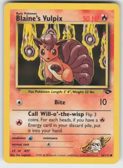 Blaine's Vulpix Common Gym Challenge 066/132 Pokemon - Image 1