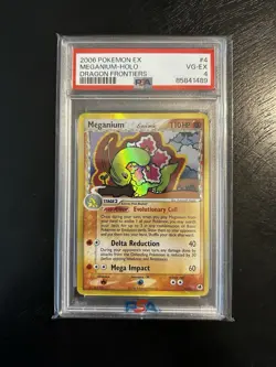 2006 Pokemon EX Dragon Frontiers Meganium (Delta Species) 4/101 Holo PSA 4 - Image 1