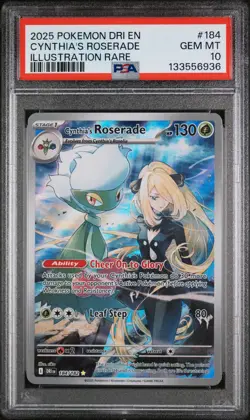 PSA 10 Cynthia's Roserade 184/182 SV10: Destined Rivals Pokemon TCG IR - Image 1
