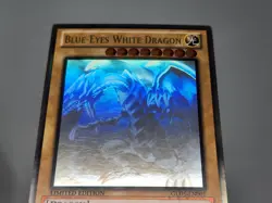 YuGiOh Blue-Eyes White Dragon GLD5-EN001 Gold Series Ghost Limited Edition LP - Image 2