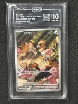 Spearow Pokemon Mega Evolution Illustration Rare TAG 10 T5342258 #151/132 - Image 1