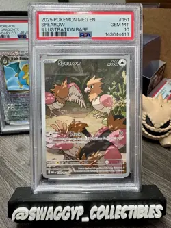 ◓Spearow 151/132 Mega Evolution- Pokemon Full Art Holo Illustration Rare PSA 10◓ - Image 1