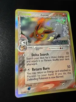 Flareon Delta Species LP+ NM- 5/113 EX Holon Phantoms Holo Pokemon Card - Image 4