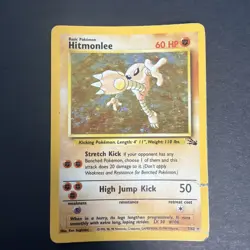 Hitmonlee 7/62 Holo Fossil Set Pokemon Card WOTC Played - Image 1