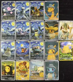 *CUSTOM FAN ART* Pokemon Van Gogh Starry Night Complete Set! (18) - Image 1