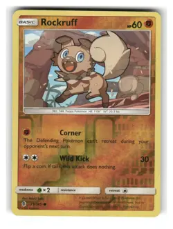 Rockruff 73/145 Common Guardians Rising Pokemon Reverse Holo Near Mint - Image 1