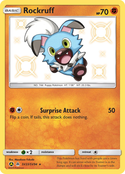 Rockruff SV23/SV94 Shiny Rare Hidden Fates Shiny Vault Pokemon Near Mint - Image 1
