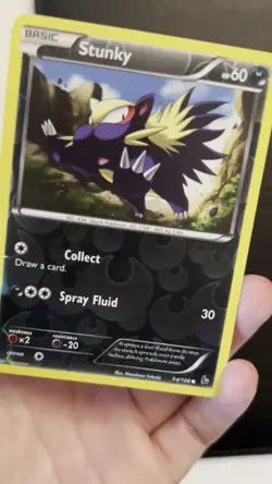 Stunky 54/106 Pokemon Card TCG Reverse Holo Flashfire Rare NM/LP - Image 2