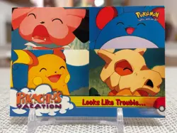 1999 Pokemon First Movie #44 Pikachu's Vacation (Looks Like Trouble...) Blue LP - Image 1
