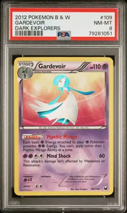 Pokemon Gardevoir 109/108 PSA 8 NM-MT BW Dark Explorers Shiny Secret Rare 2012 - Image 1