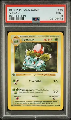 1999 POKEMON GAME 1ST EDITION #30 IVYSAUR PSA 9 - Image 1