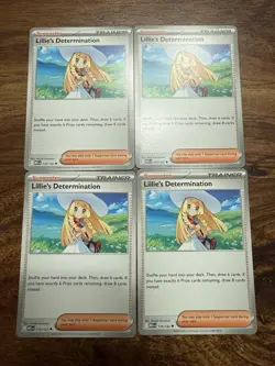 4x Lillie's Determination 119/132 Mega Evolution Pokemon Playset - Image 3