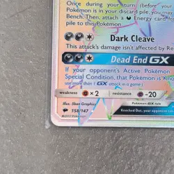 Pokemon TCG Darkrai GX 158/147 Rainbow Secret Rare NM/M Burning Shadows - Image 3
