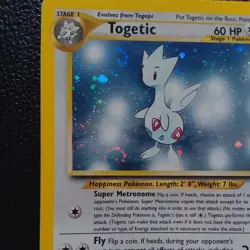 WOTC Pokemon VERTICAL DOUBLE SWIRL Neo Genesis Togetic 16/111 Holo Rare 2000 - Image 2