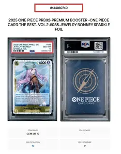 *POP 10* PSA 10 - 2025 One Piece PRB02 P-085 Jewelry Bonney - Sparkle Foil - Image 3