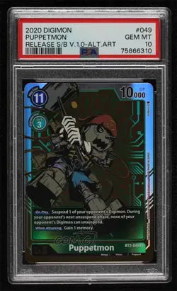 2021 Digimon Card Game - Release Special Ver 15 Puppetmon #BT2-049 PSA 10 GEM MT - Image 1