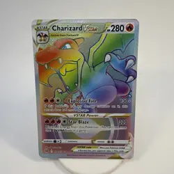 Pokemon TCG Charizard VSTAR Rainbow Secret Rare Card Brilliant Stars 174/172 - Image 1