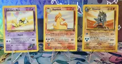 1995 Vintage Pokemon TCG Lot of 3 Sabrina’s Abra Rapidash Omastar LP-MP - Image 1