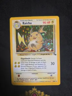Pokemon Raichu Fossil Holo Rare Unlimited 14/62 1999 90 HP English - Image 1