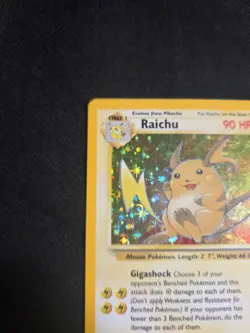 Pokemon Raichu Fossil Holo Rare Unlimited 14/62 1999 90 HP English - Image 2